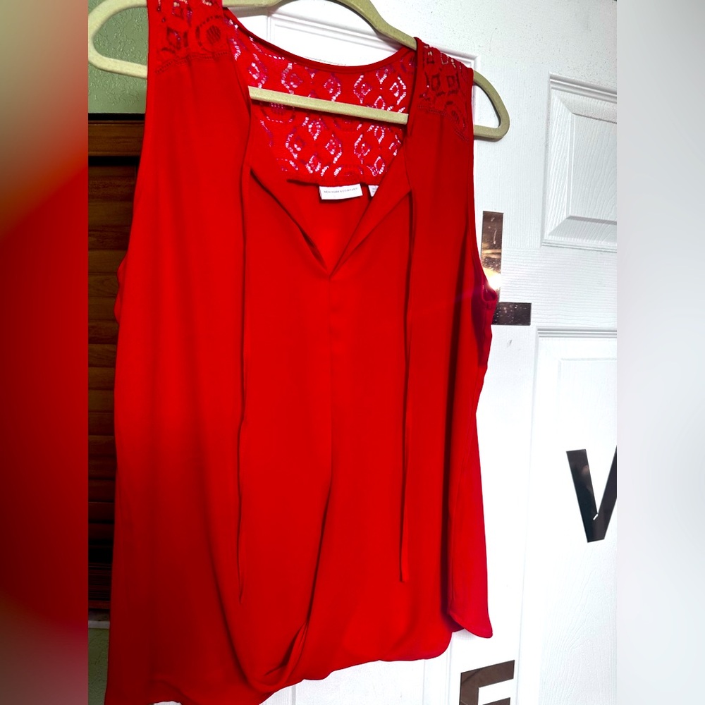 Elegant Red Sleeveless Top